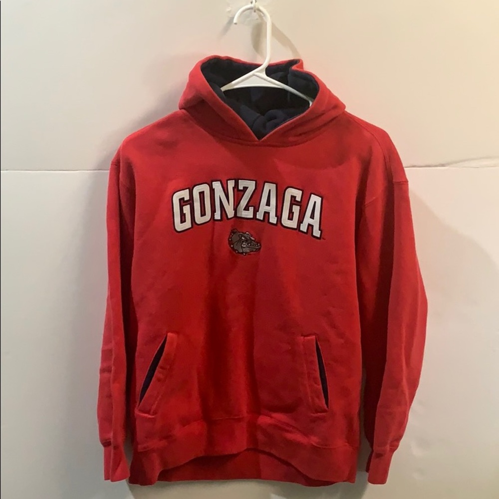Red Gonzaga Bulldogs Sweatshirt Hoodie Youth Large